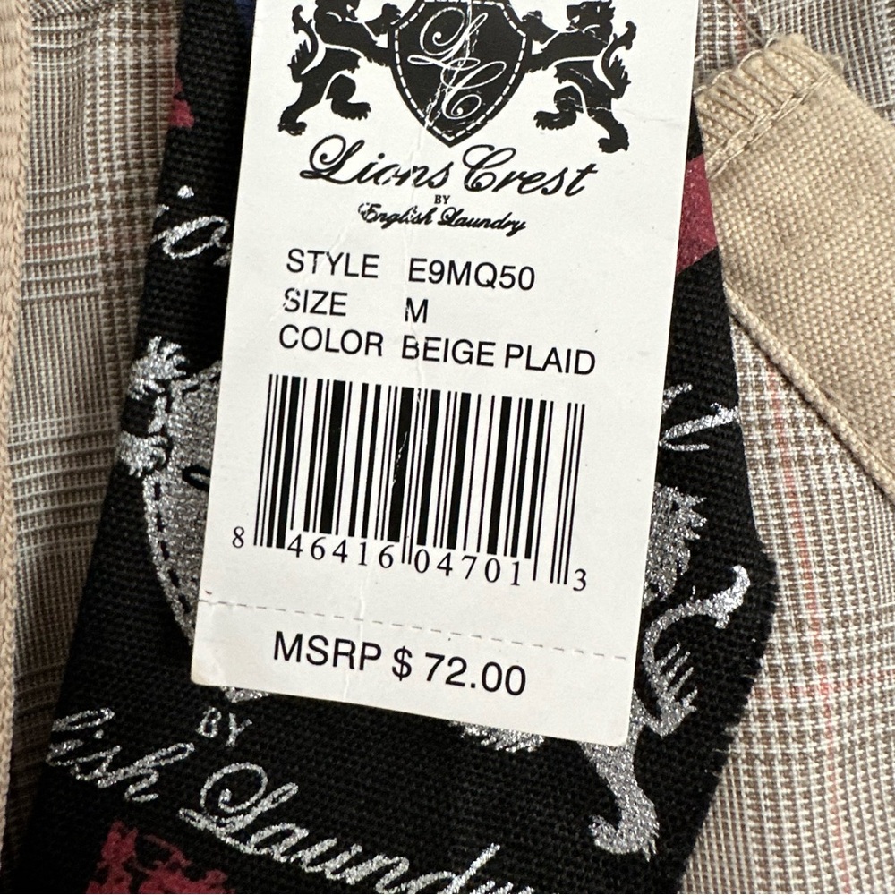 Lion’s Crest by English Laundry - Beige Plaid Cargo Shorts - Picture 3 of 15